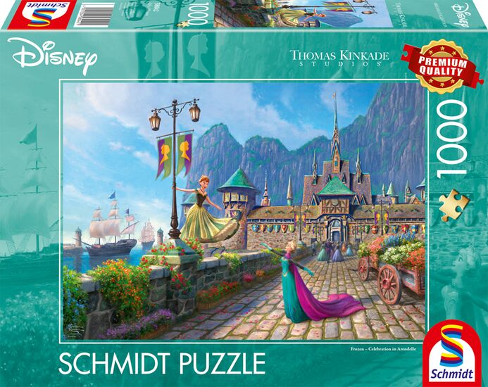 Schmidt Thomas Kinkade Disney Frozen Celebrating in Arendelle 1000 Piece Puzzle image 0